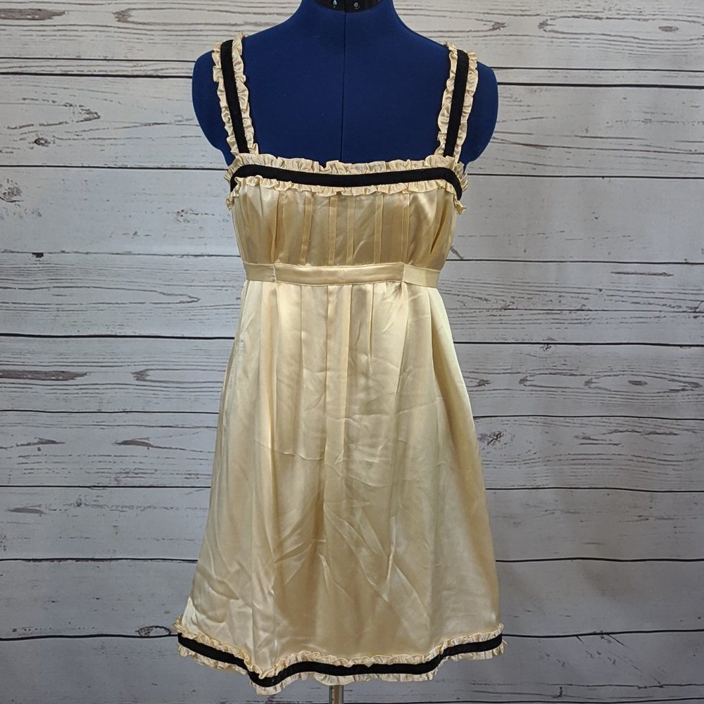 Betsey Johnson 100% Silk Tan Dress